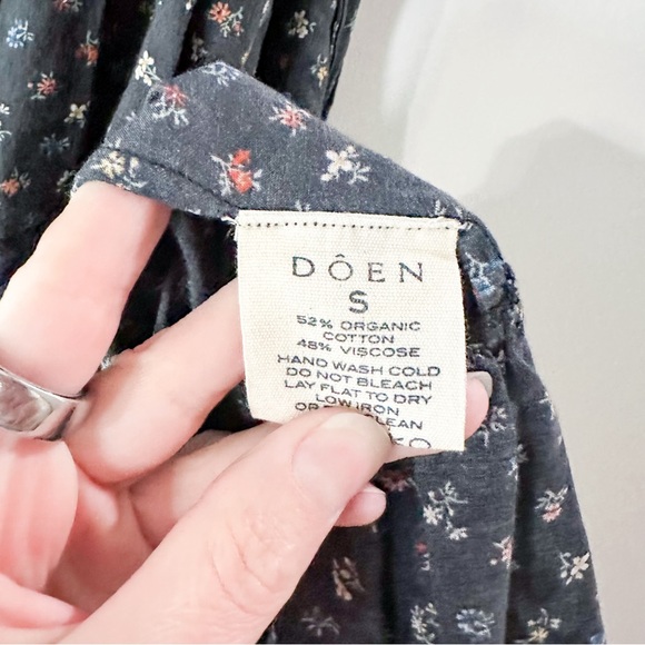 Doen Isidore Dress Midi Black Park Monceau Floral Size Small - Picture 4 of 7